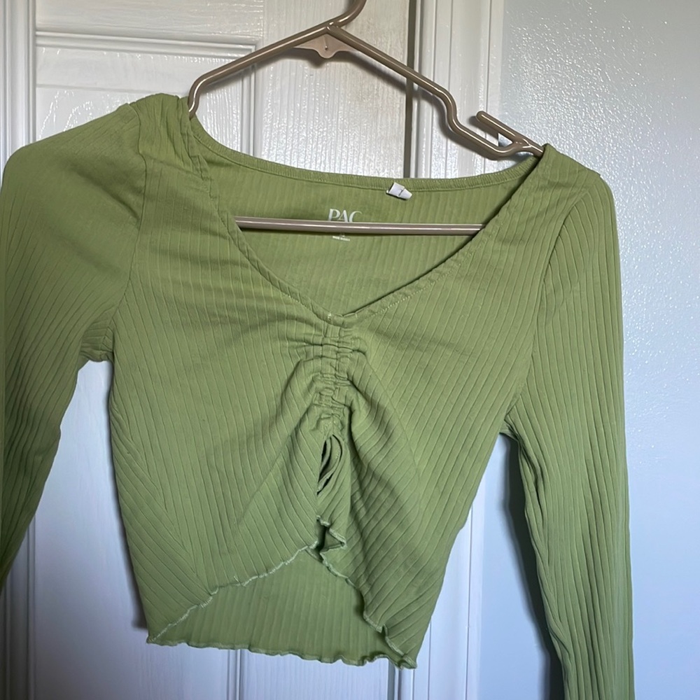 Green scrunch shirt from Pacsun